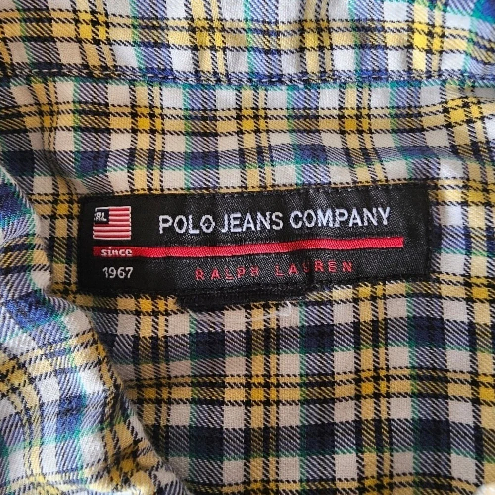 VTG Polo Jeans Co. Ralph Lauren Plaid Shirt Men's Size XL‎